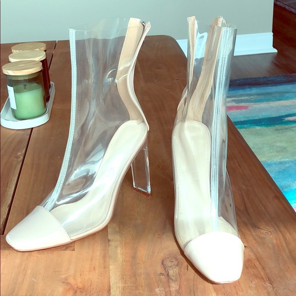 Wild Diva Shoes - Clear bootie heals